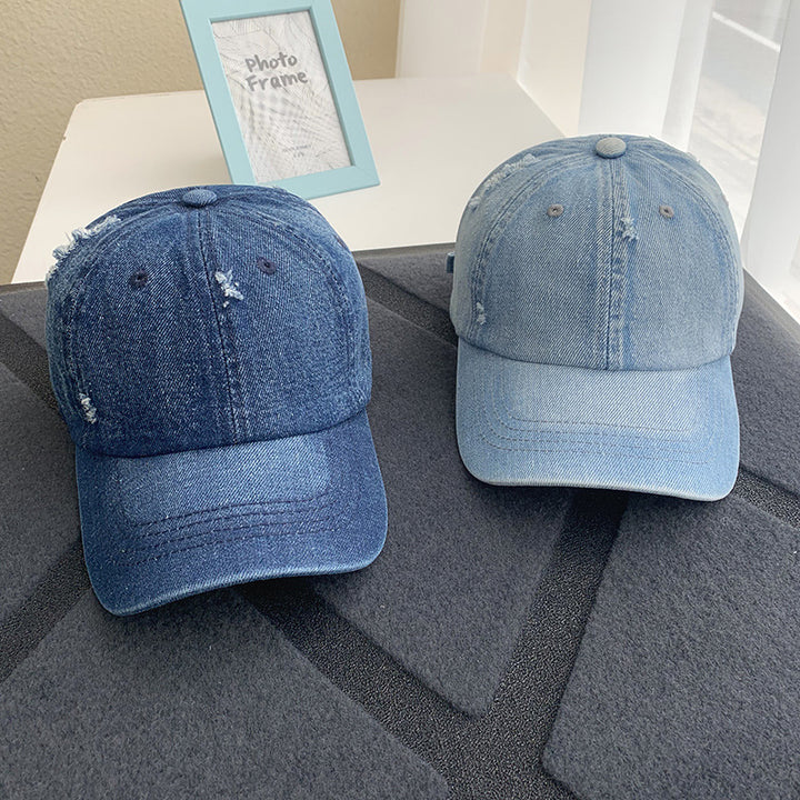 Women's Distressed Denim Baseball Cap Bowlift 1784084168