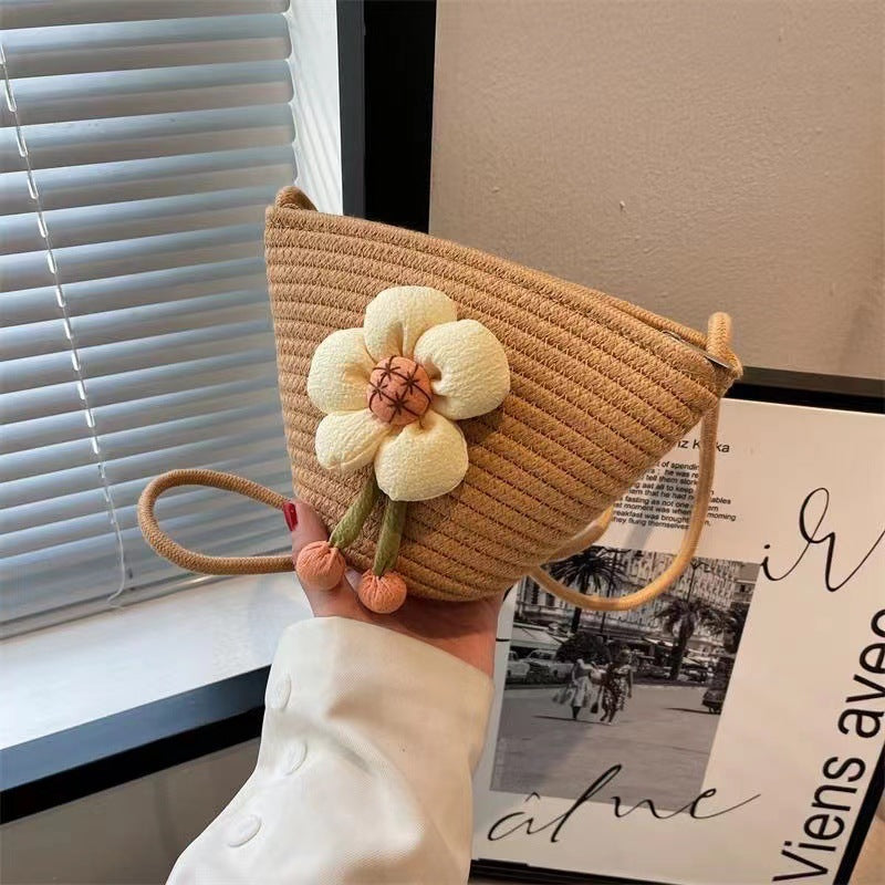 Flower-embellished shoulder bag Bowlift