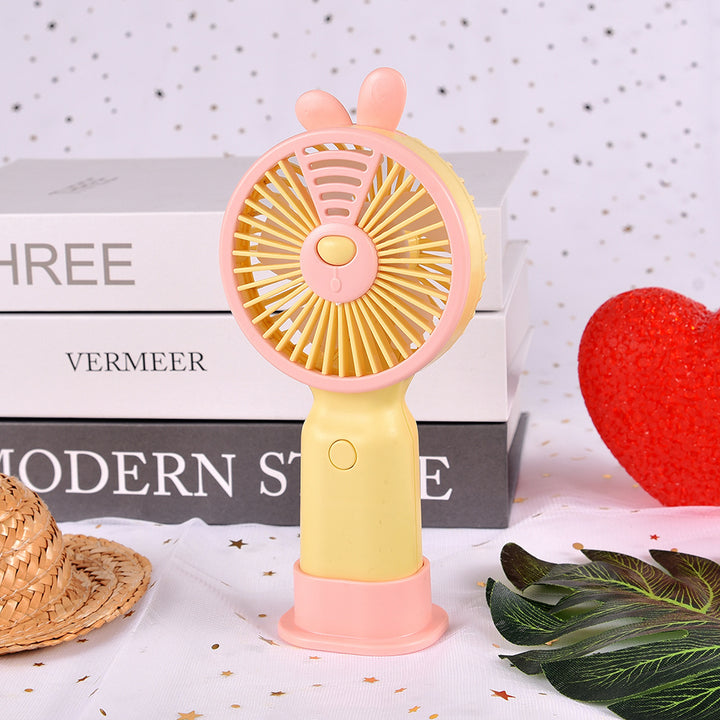 Portable Bunny-Themed Handheld Fan Bowlift