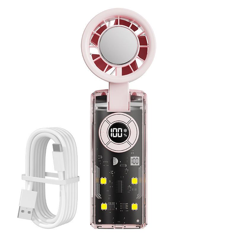 Ladies portable hand fan with integrated power bank Bowlift