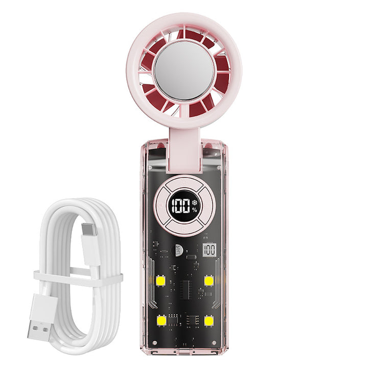 Ladies portable hand fan with integrated power bank Bowlift