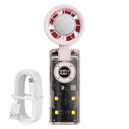 Ladies portable hand fan with integrated power bank Bowlift