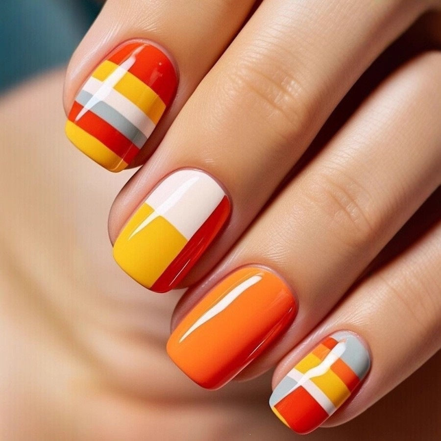 Artificial nails in elegant French tip design Bowlift