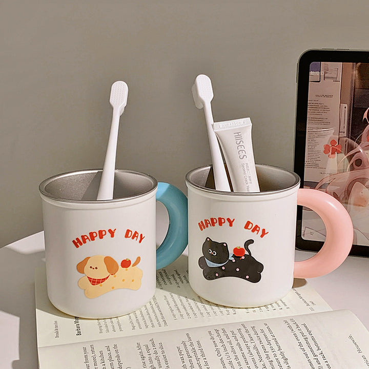 Insulated drinking cups with cheerful dog design Bowlift