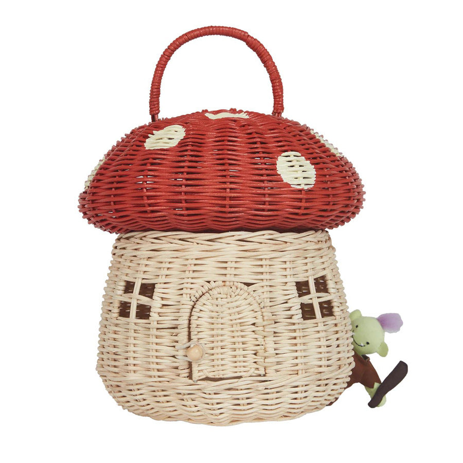 Fun Mushroom-Shaped Woven Storage Basket Bowlift