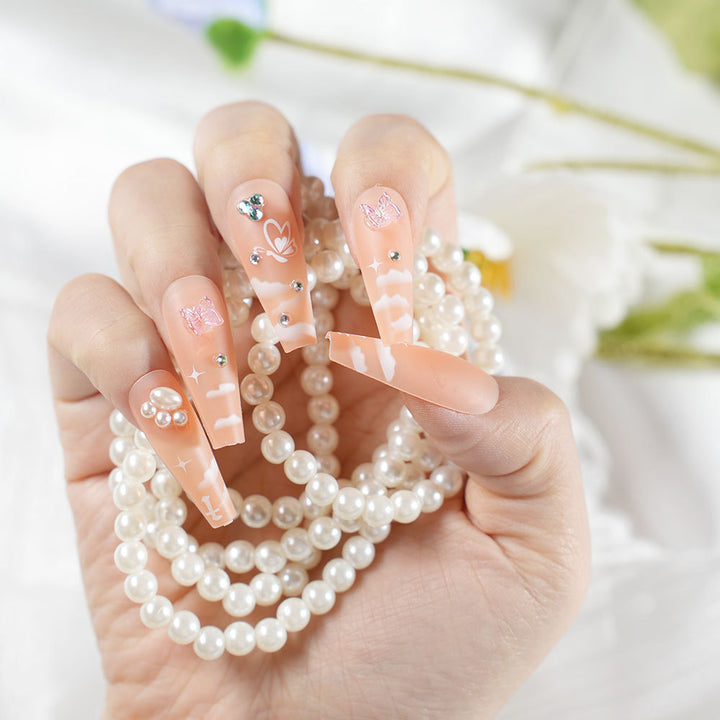 Glamorous Decorative Long Coffin Nails Bowlift