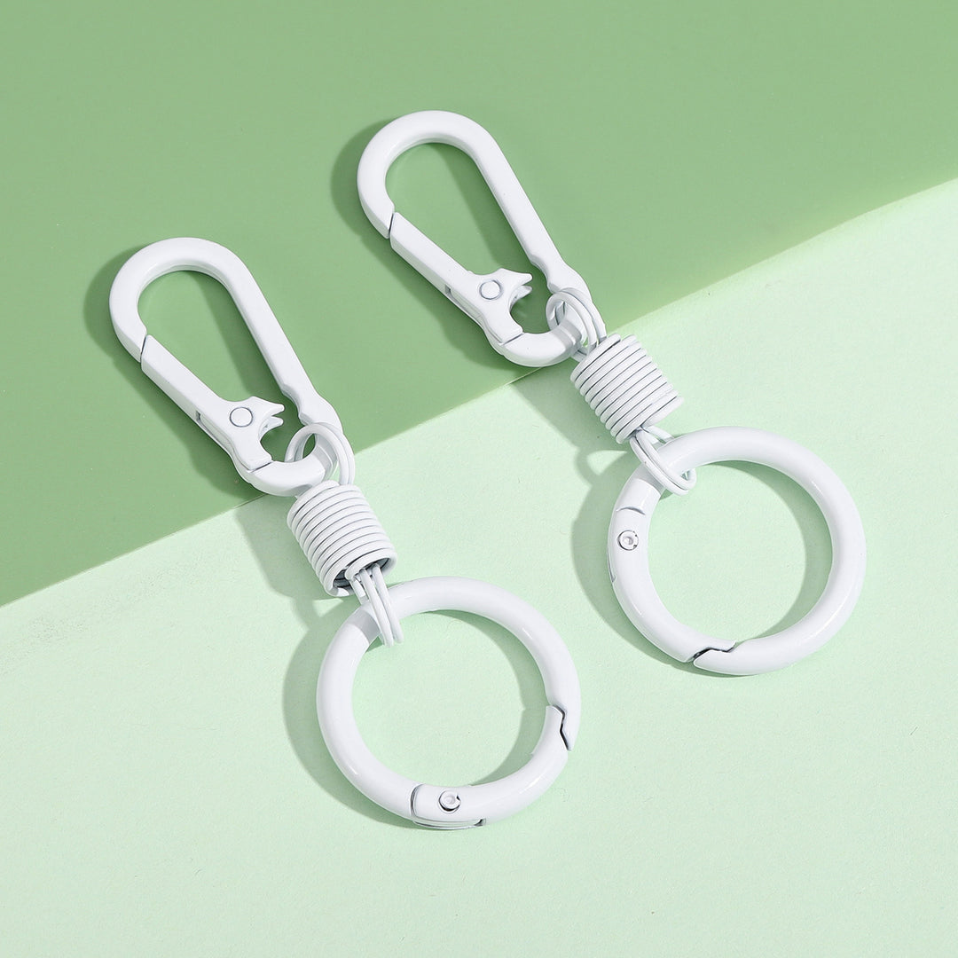 Durable silicone-coated carabiner keyring set with retractable coil Bowlift