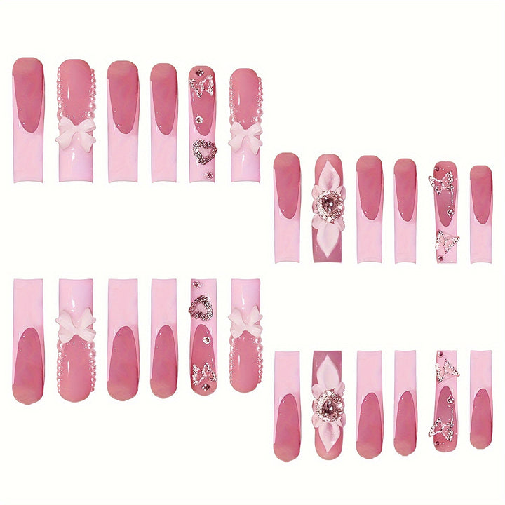Decorative Press-On Nail Set Bowlift