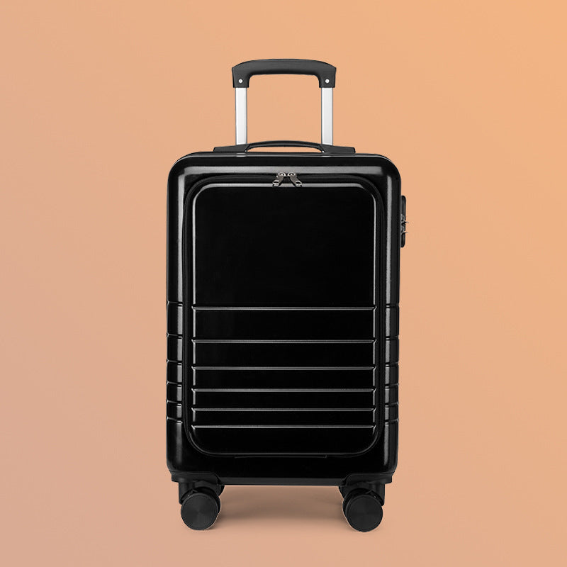 carry-on hardshell front-pocket spinner suitcase with quick-access compartment telescopic handle and smooth full-rotation wheels Bowlift