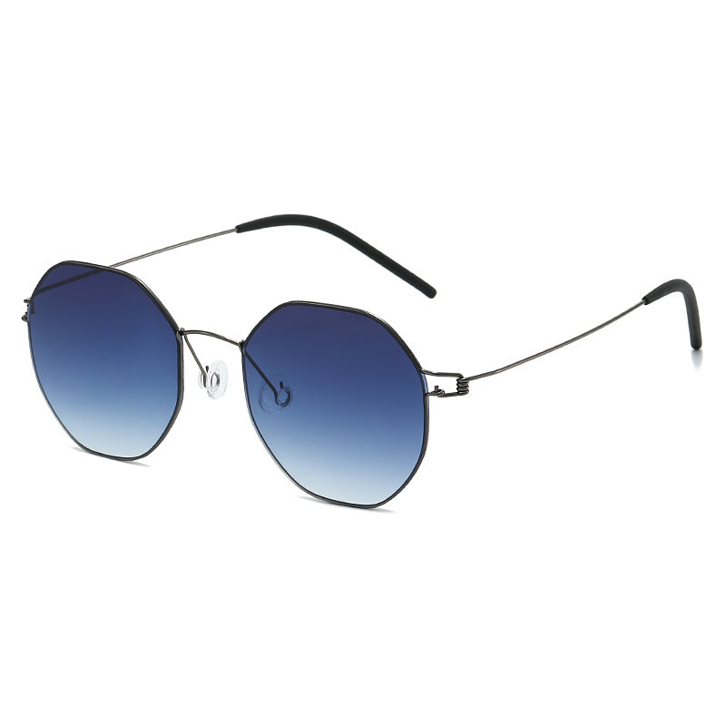 Women's geometric sunglasses with high-quality metal frame and mirrored lenses Bowlift