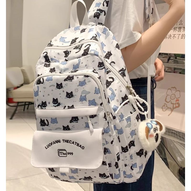 Playful Cat-Themed Backpack Bowlift