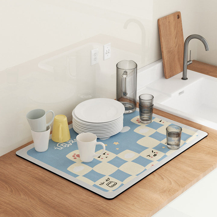 Fun-Themed Kitchen Drying Mat Bowlift