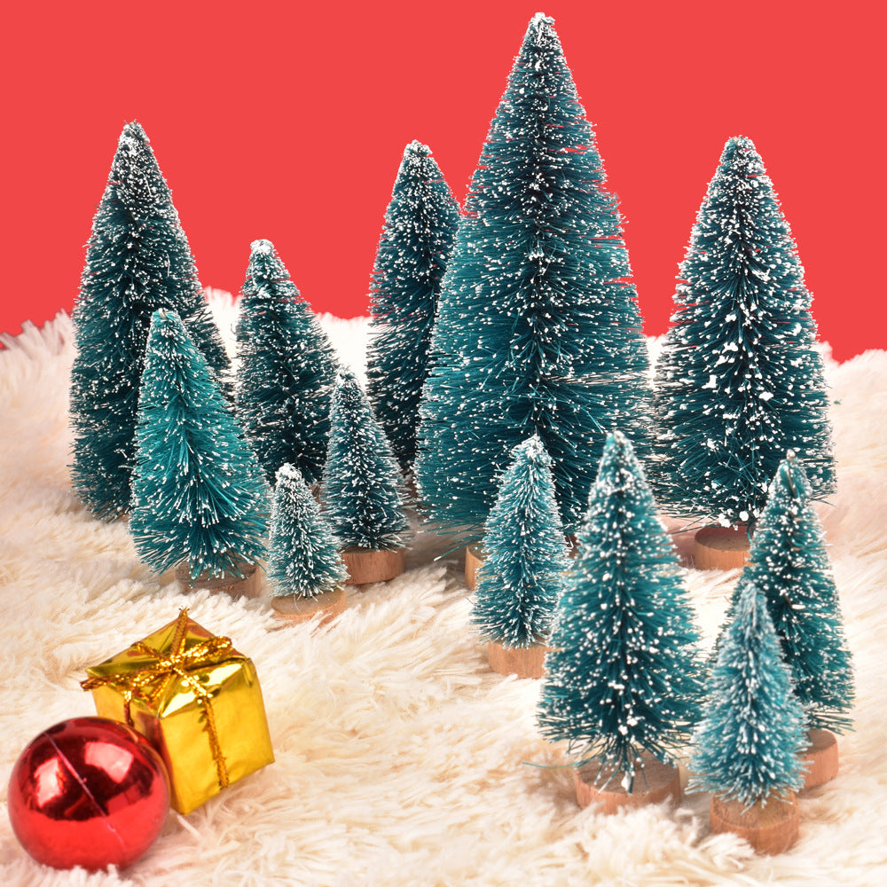Decorative Mini Snow-Covered Christmas Tree Set Bowlift