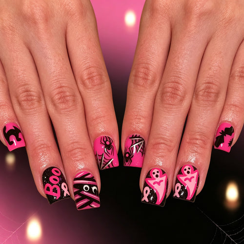Halloween-Themed Spider and Ghost Nail Art Set Bowlift