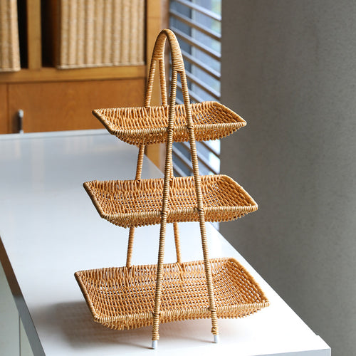 Three-Tier Woven Serving Stand Bowlift