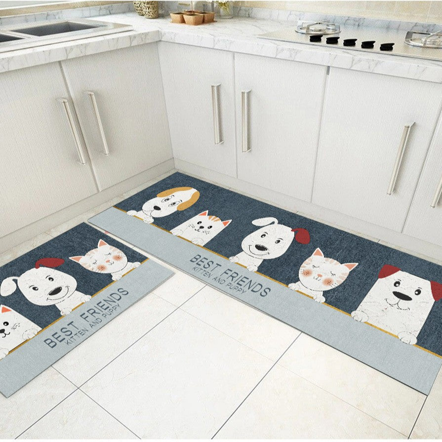Plush Textured Kitchen Floor Mat Bowlift