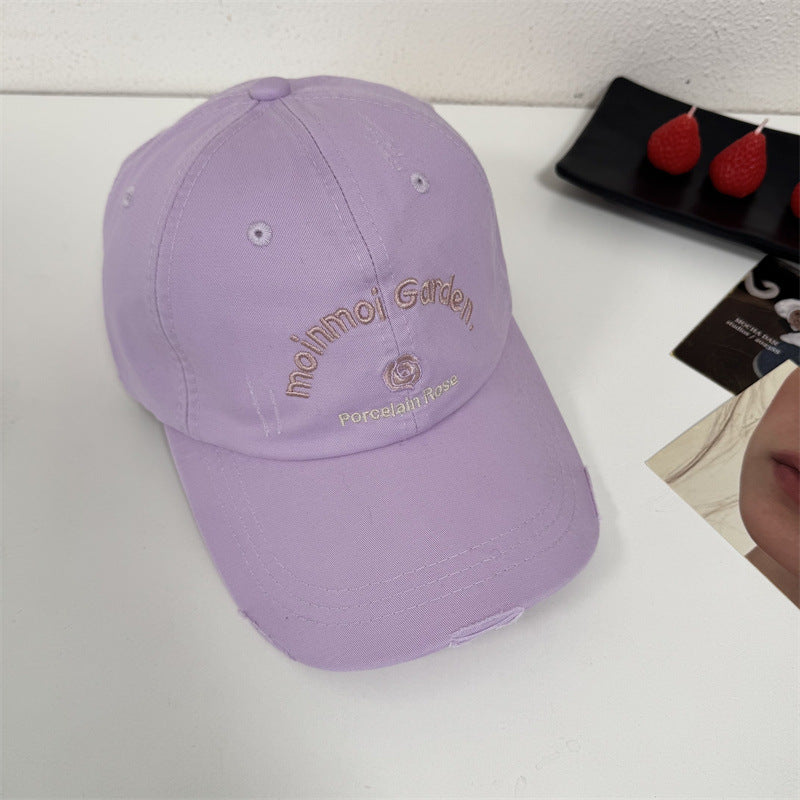 Women's Embroidered Casual Sun Protection Cap Bowlift