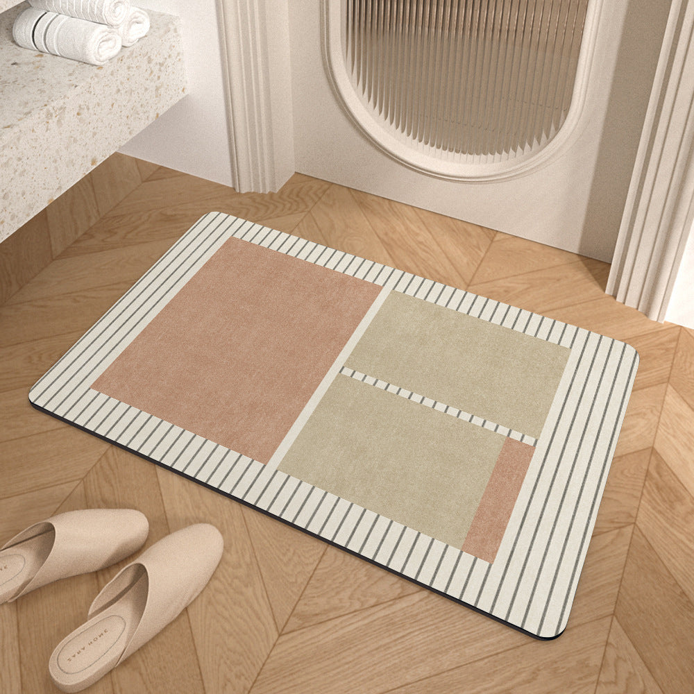 Geometric Pattern Textured Bath Mat Bowlift
