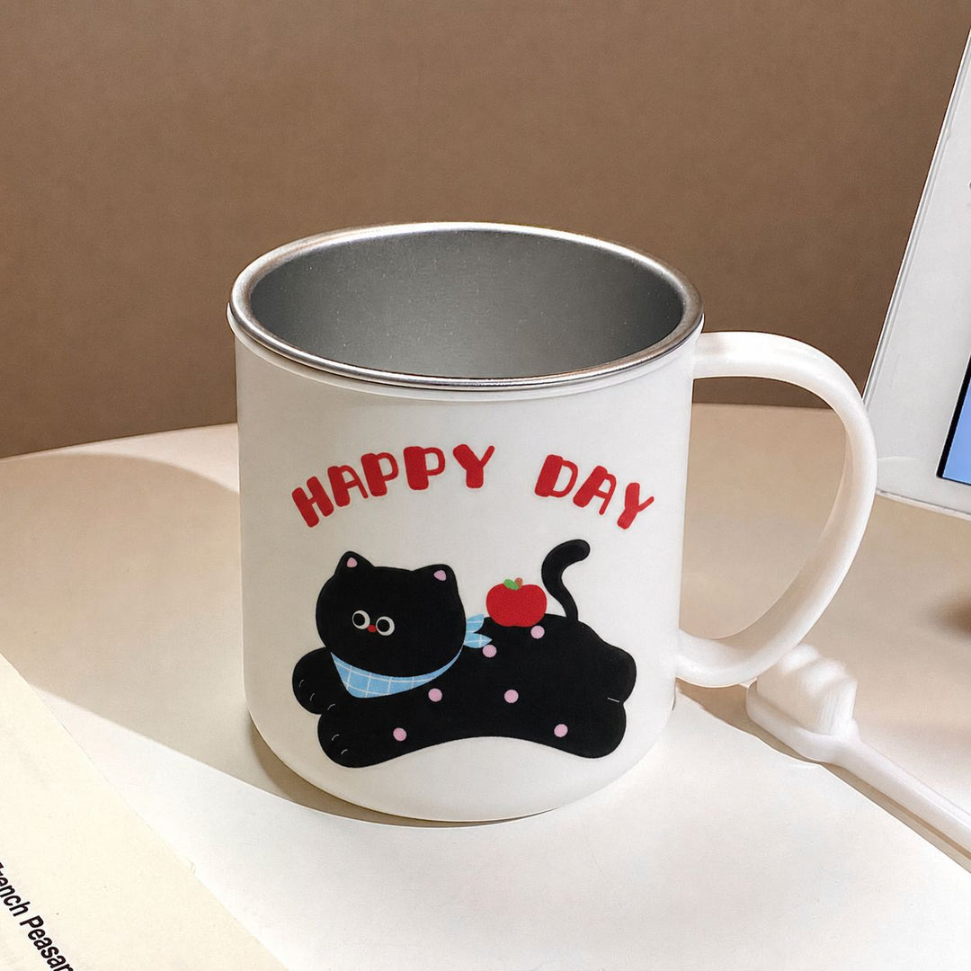 Ceramic mug with playful cat motif and cheerful inscription Bowlift