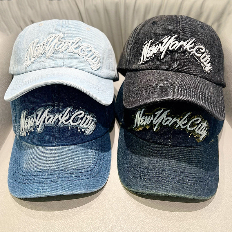 Women's Distressed Denim Cap Bowlift
