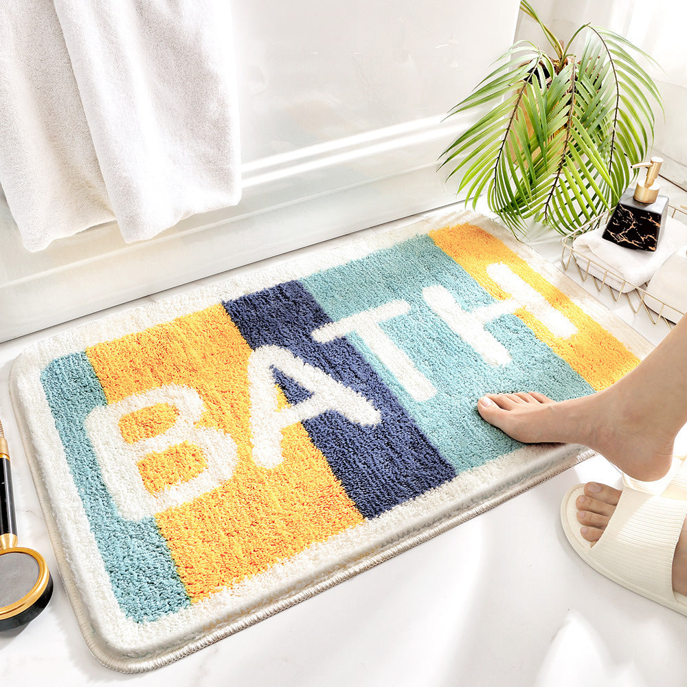 Decorative Bath Mat with Inspirational Text