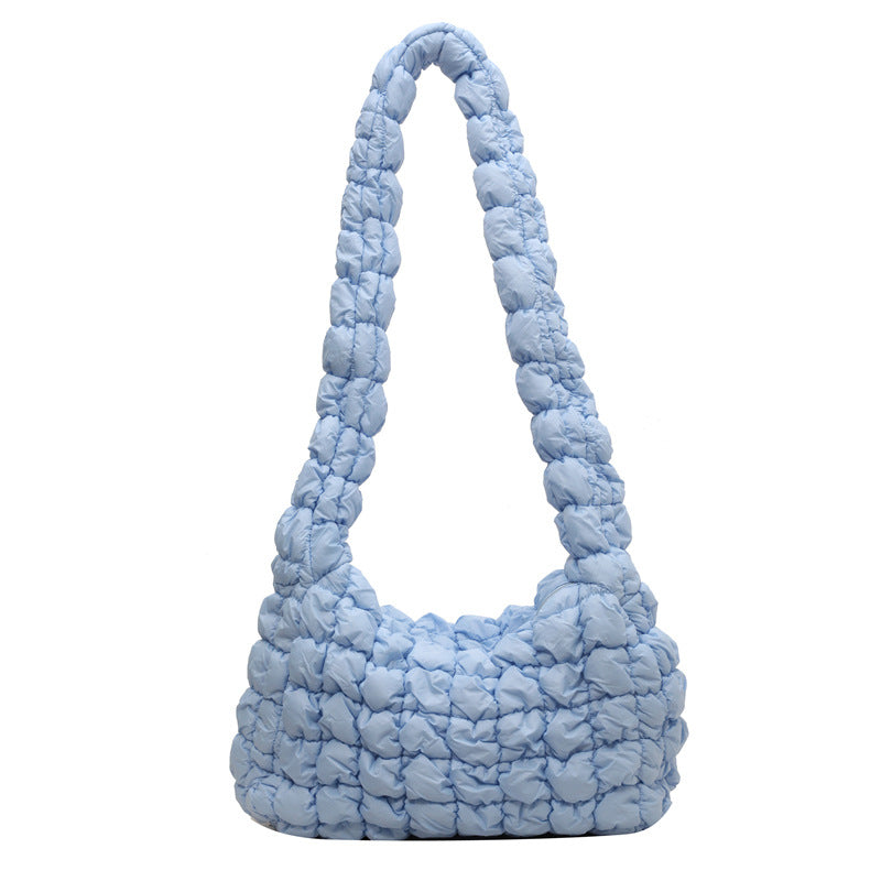 Textured Quilted Shoulder Bag Bowlift