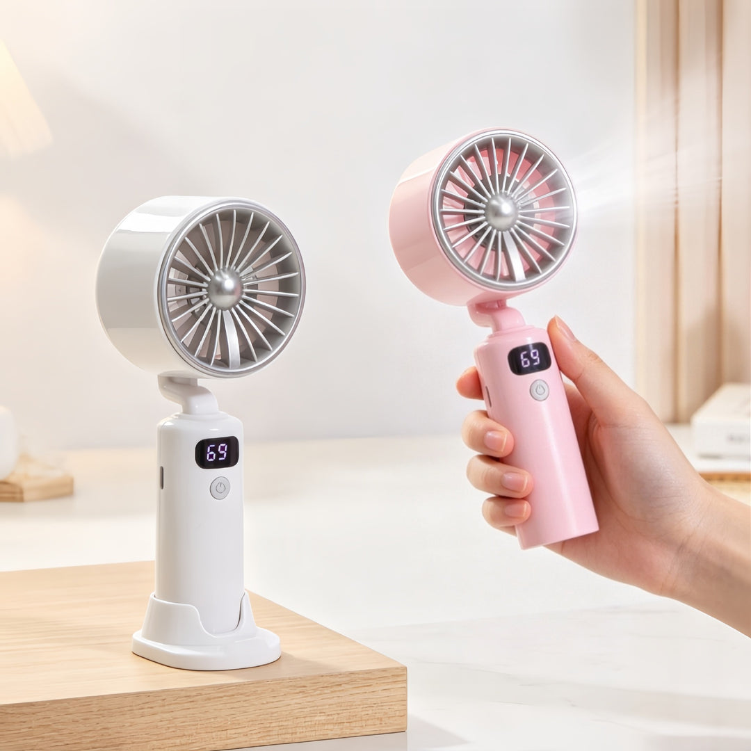 Women portable USB table fan with digital speed display Bowlift