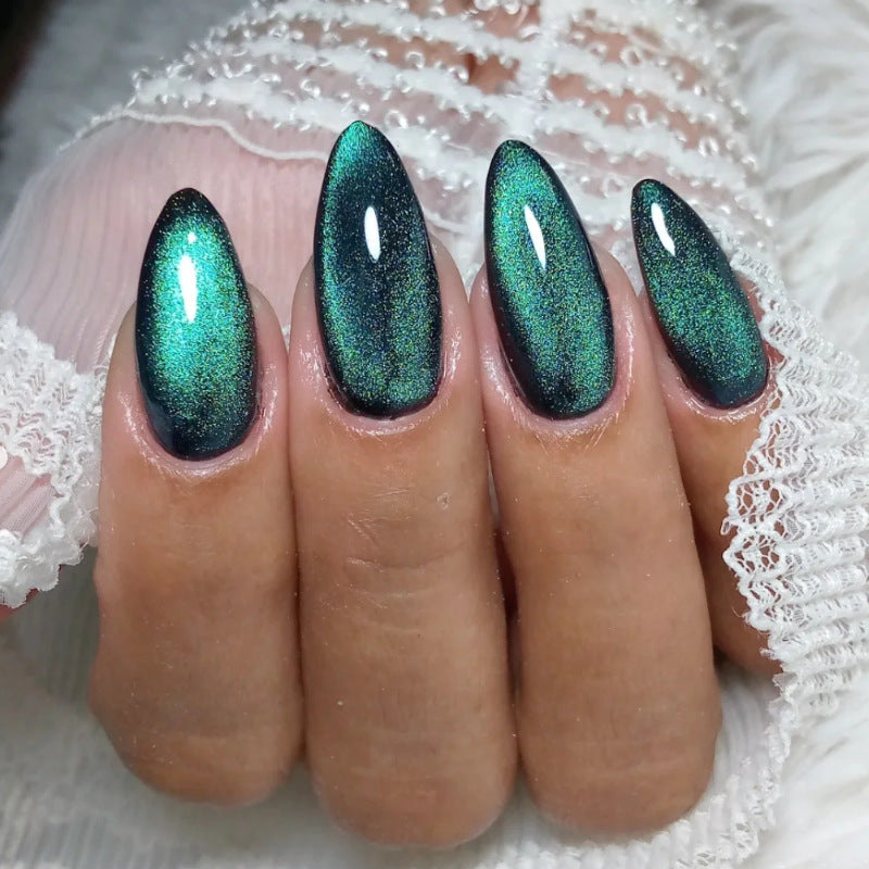 Premium Glossy Almond-Shaped Nail Enhancements
