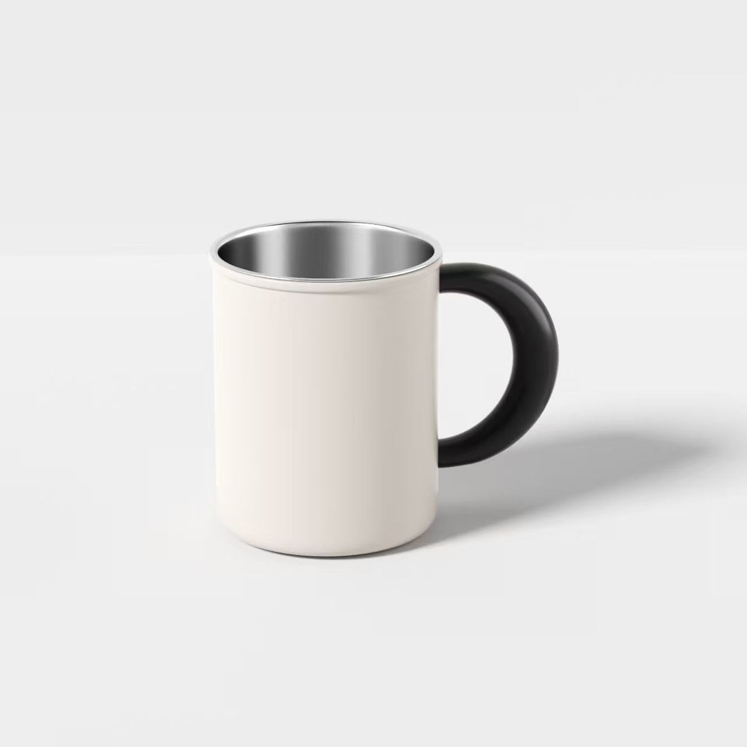 Stainless Steel Coffee and Tea Cup with Ergonomic Handle Bowlift
