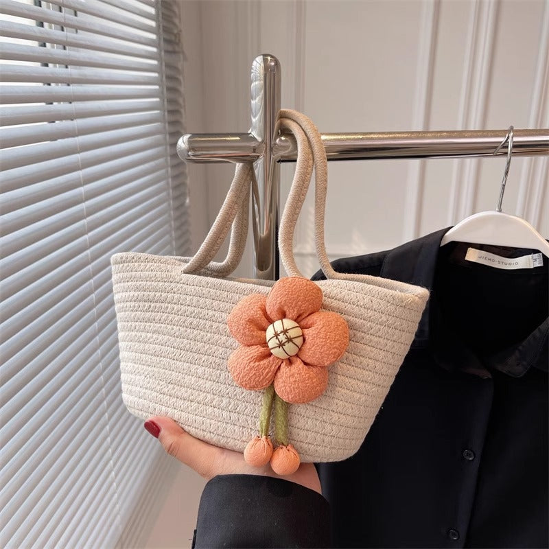 Decorative Woven Straw Tote Bowlift