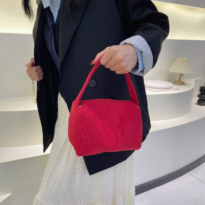 Plush shopping bag with modern ribbed design Bowlift