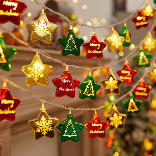 Festive string lights with Christmas ornaments Bowlift