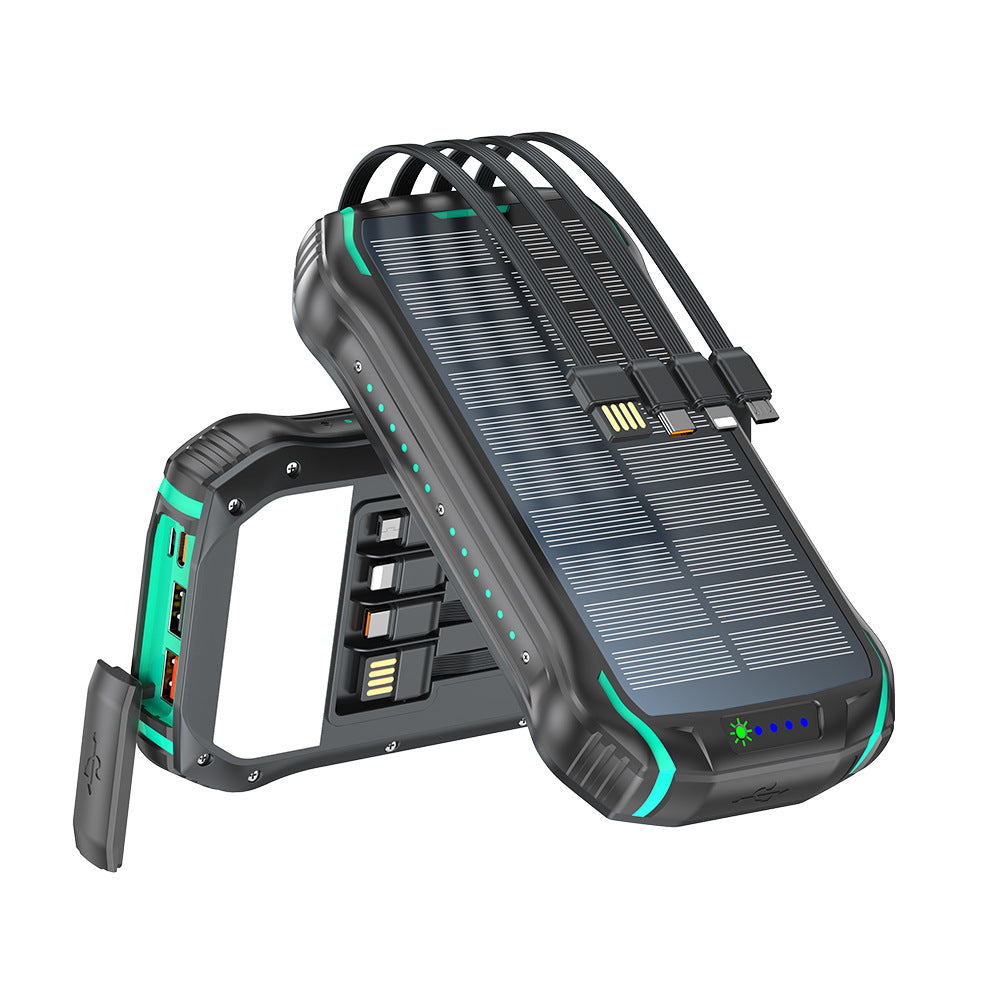 Robust solar power bank with fast charging function and integrated LED lamp Bowlift
