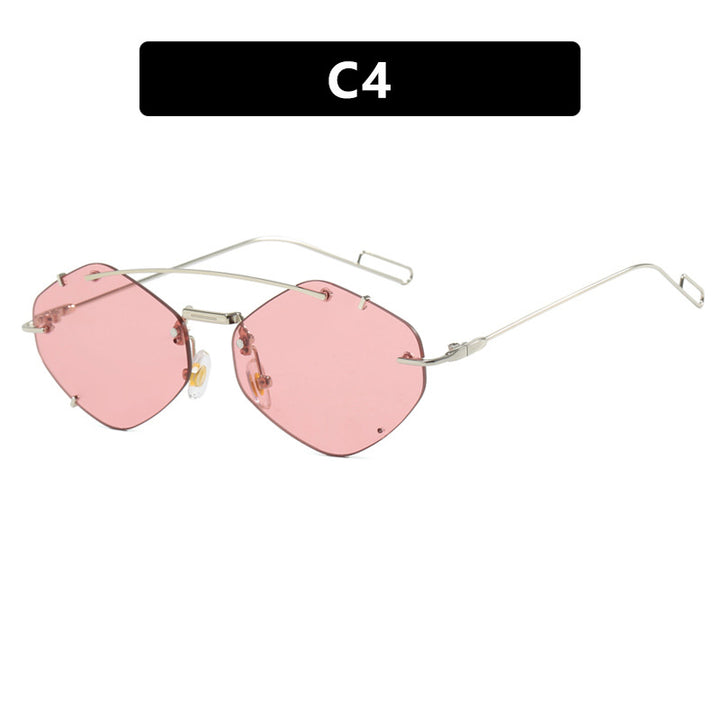 Women geometric sunglasses with ultra-light metal frame Bowlift