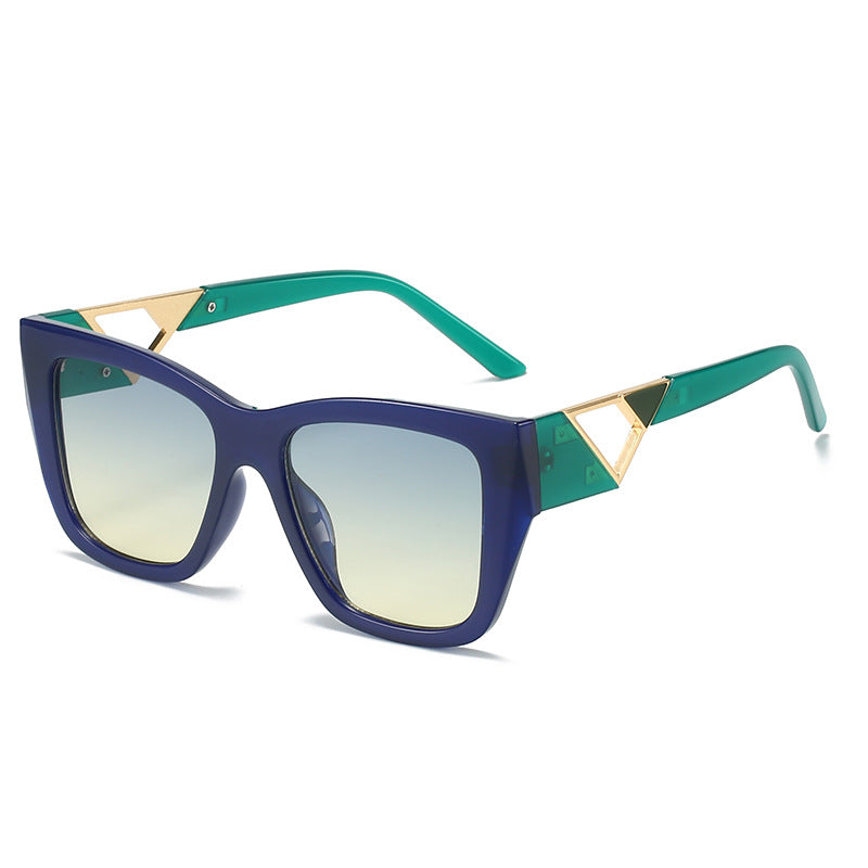 Women's Oversized Sunglasses with Modern Geometric Design and Elegant Metal Accent Bowlift