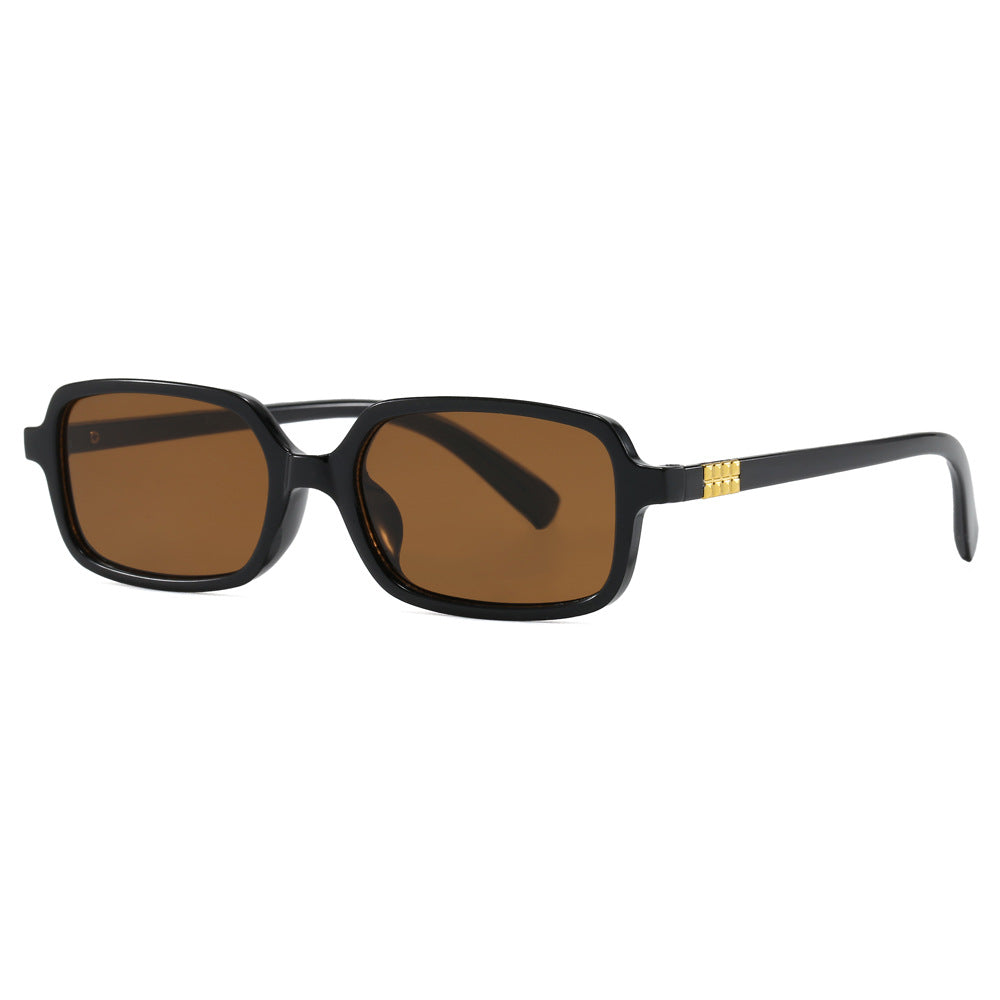 Women's fashionable square glasses with elegant plastic frame and gold accents Bowlift