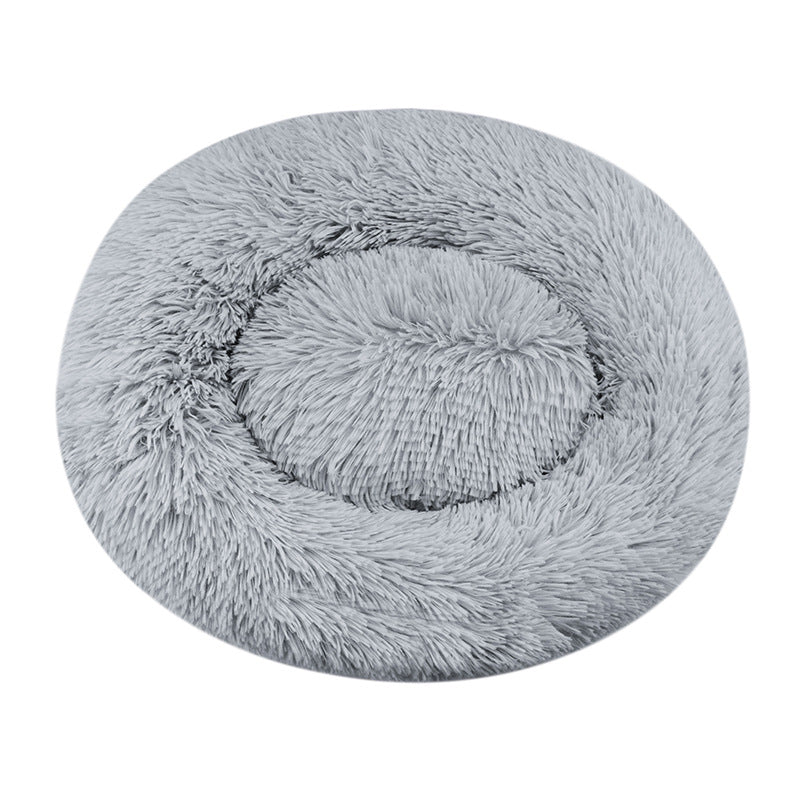 Luxurious Plush Round Dog Bed