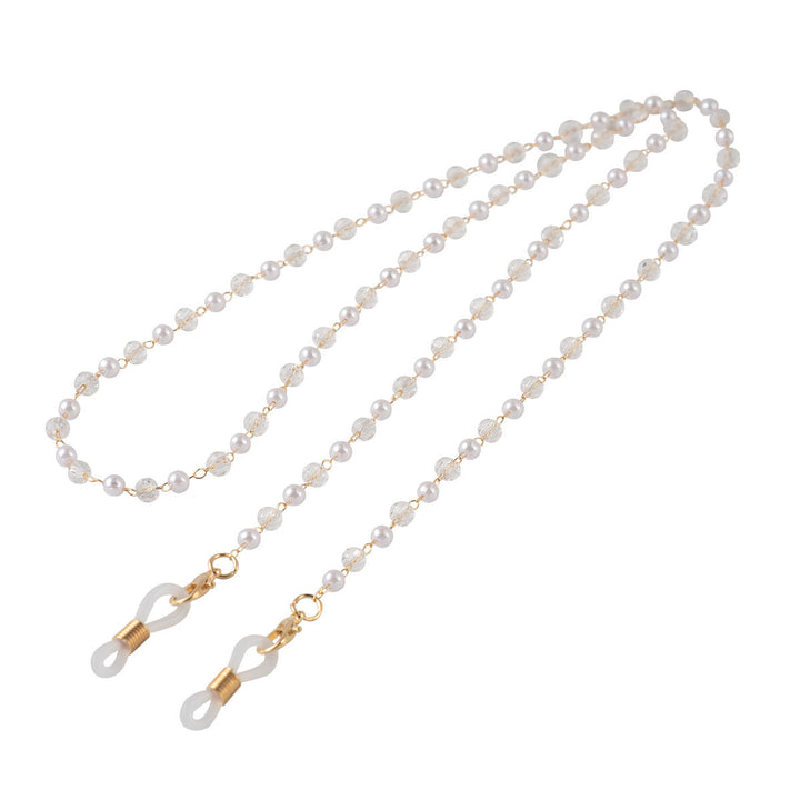 Elegant Pearl and Crystal Eyewear Chain Bowlift