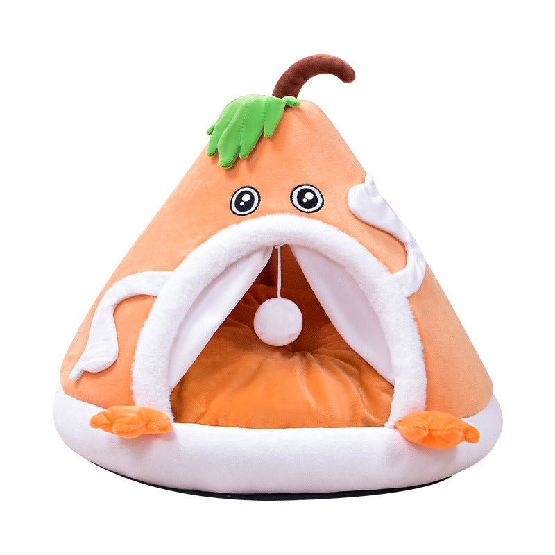 Cozy Pumpkin-Shaped Dog Bed 1785335762