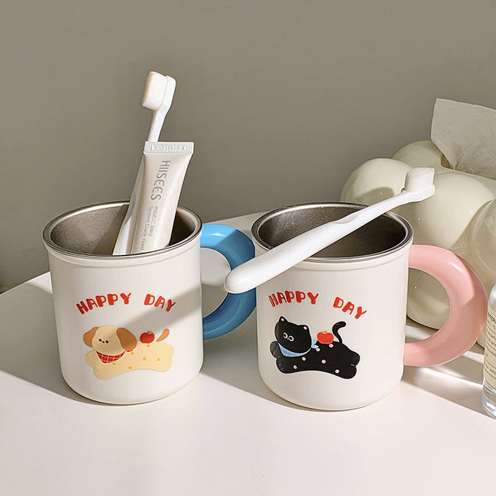 Insulated drinking cups with cheerful dog design Bowlift