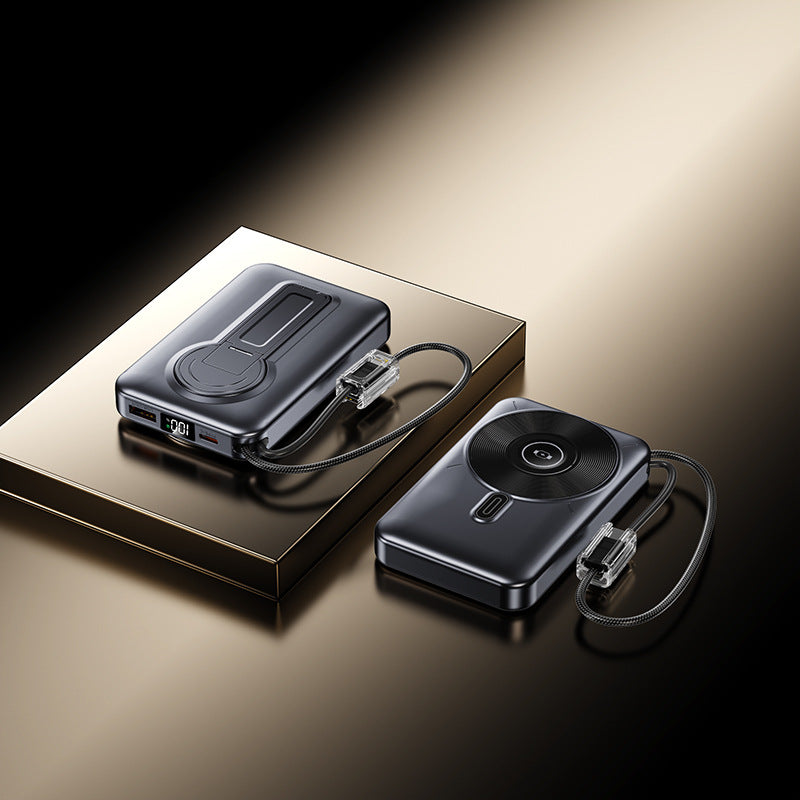 Portable power bank with integrated charging port and LCD display Bowlift