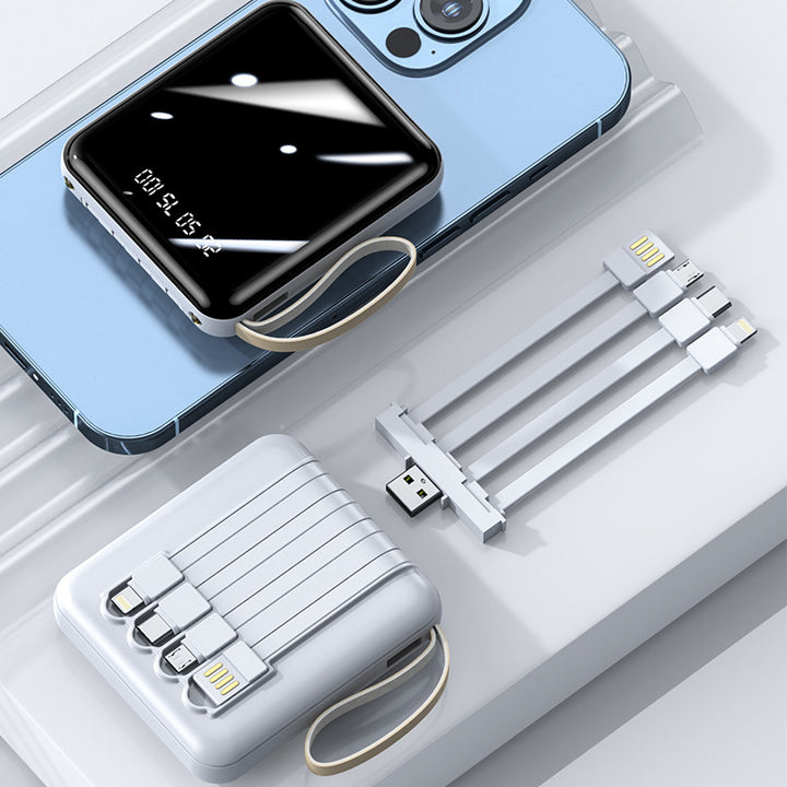 Multifunctional power bank with integrated charging cable Bowlift