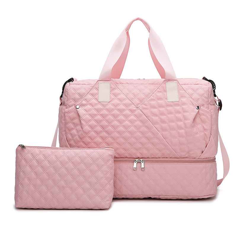 Quilted Multitasking Travel Duffle Bag Bowlift