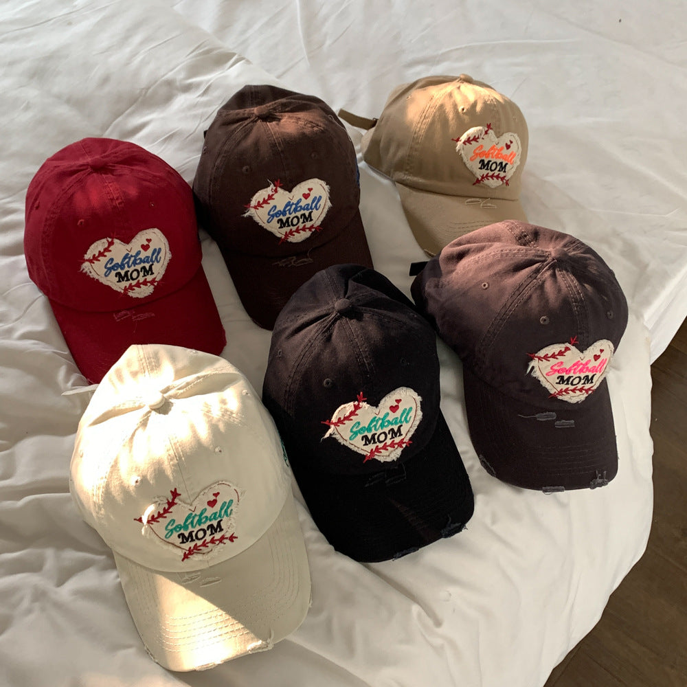 Women's Embroidered Softball Mom Cap Bowlift