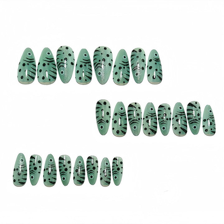 Creative animal motif artificial nails with glitter effects Bowlift