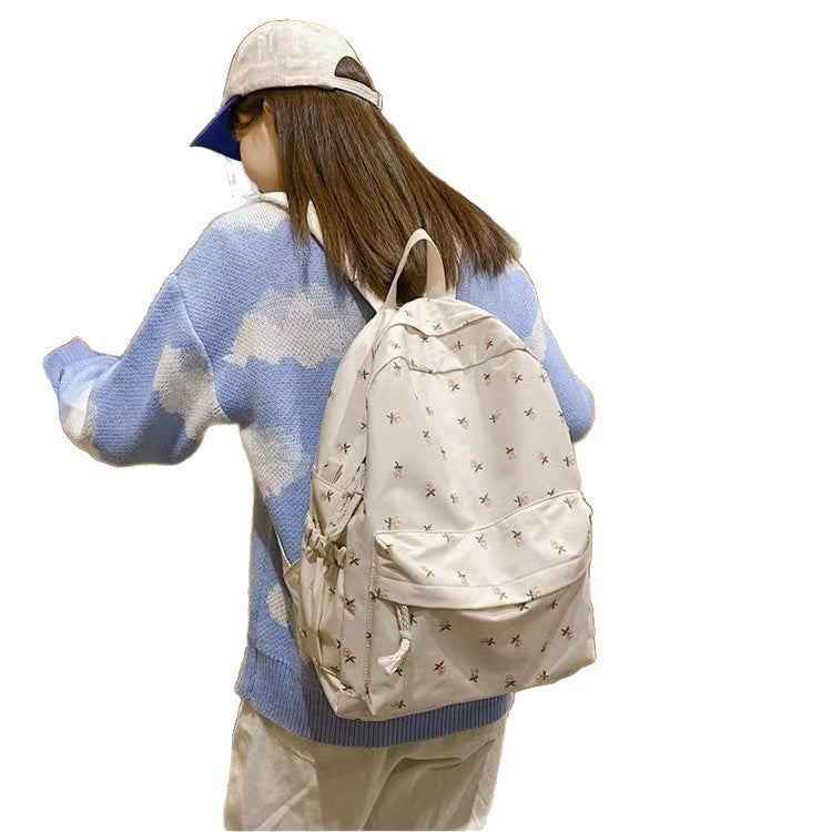 Floral Pattern Backpack Bowlift