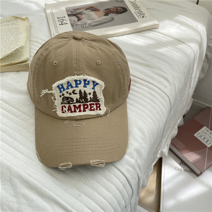 Men's Distressed Vintage-Inspired Baseball Cap Bowlift
