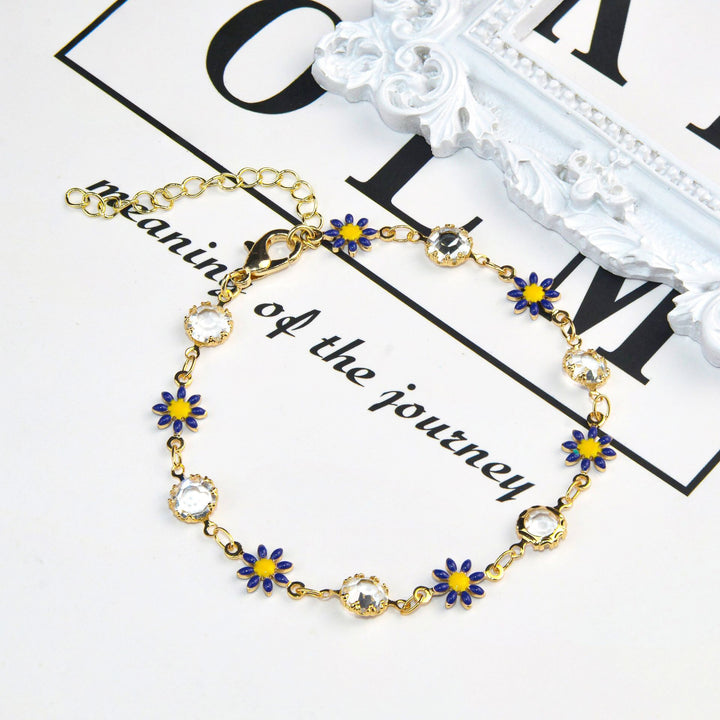 Floral Crystal Charm Bracelet Bowlift