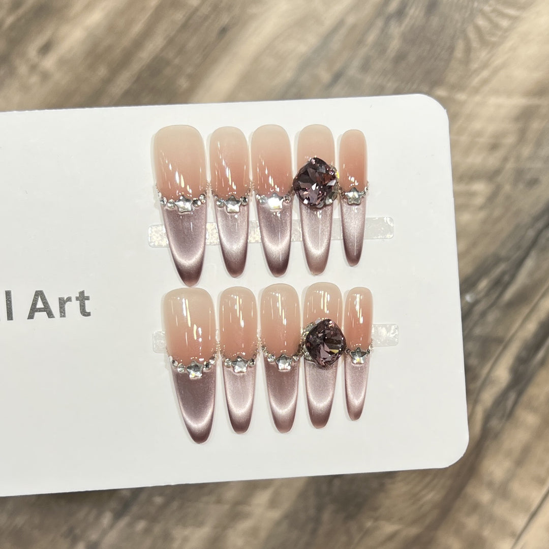 Decorative Crystal-Embellished Acrylic Nail Tips Bowlift