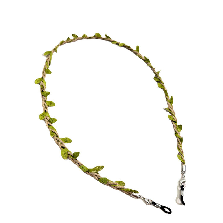 Decorative Leaf-Accented Eyewear Chain Bowlift